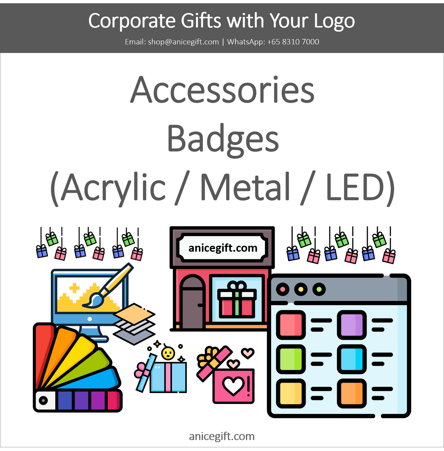 Accessories, Badges (Acrylic / Metal / LED)