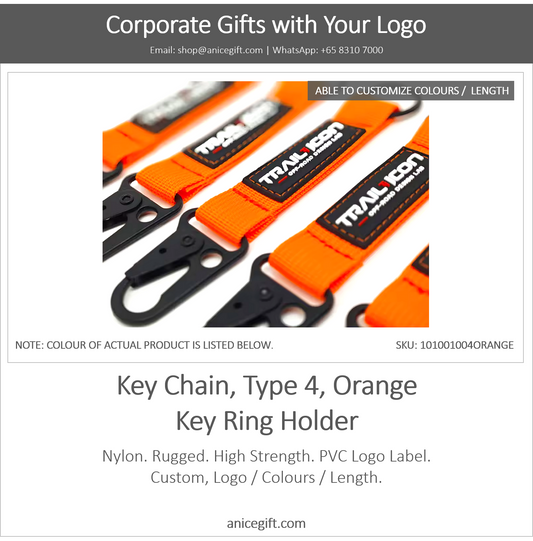 Key Chain, Type 4, Orange | Key Ring Holder