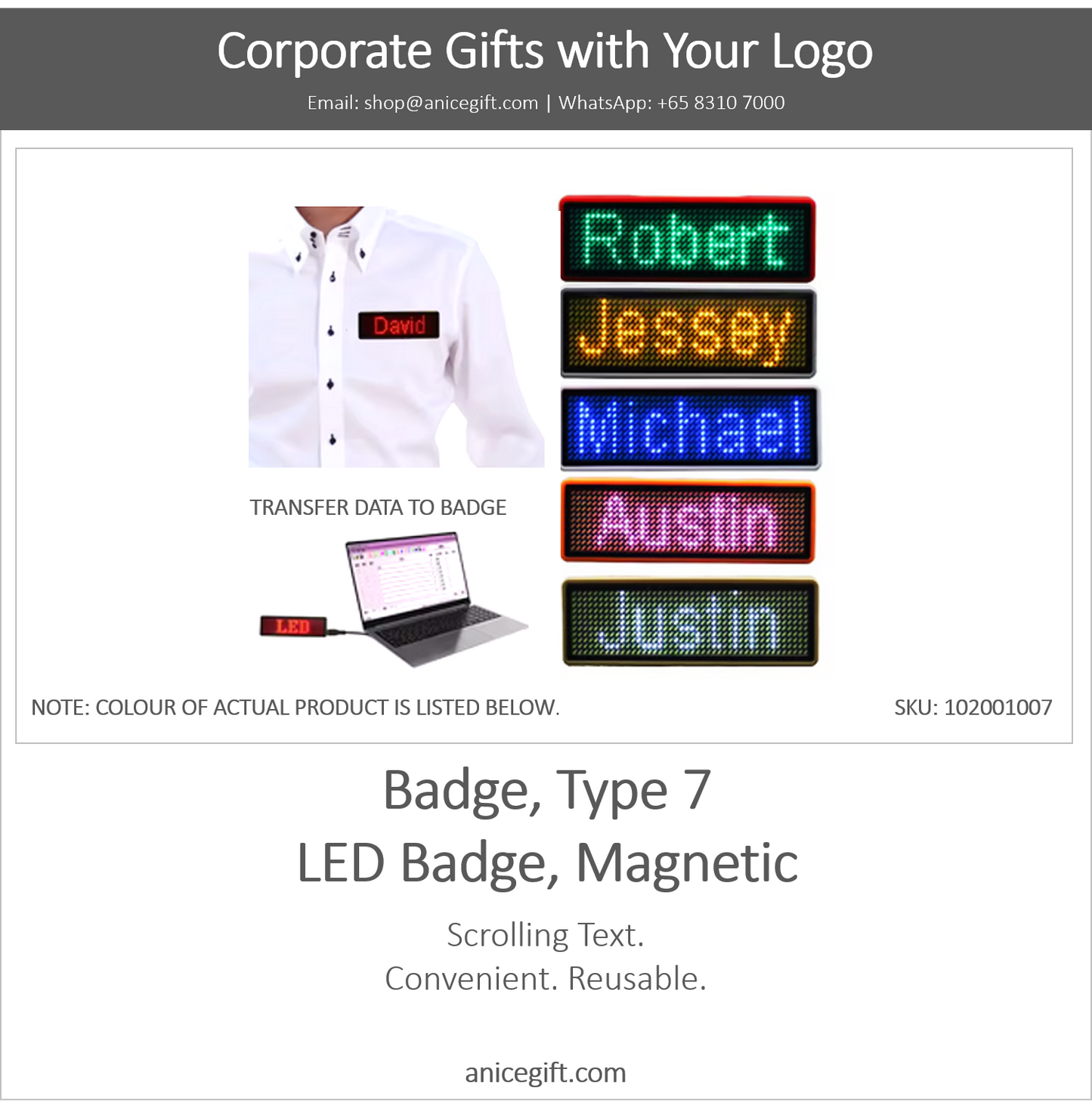 Badge, Type 7 |  LED Badge, Round