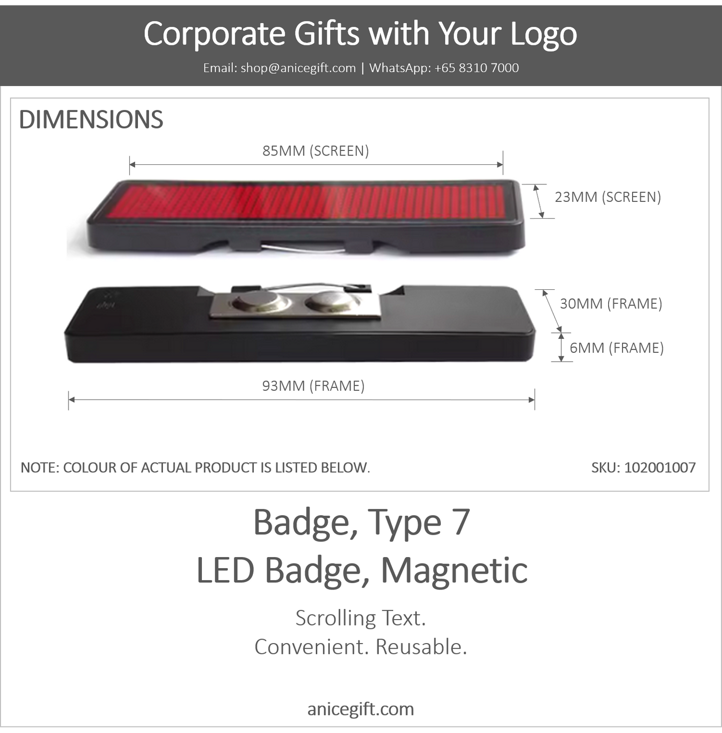 Badge, Type 7 |  LED Badge, Round