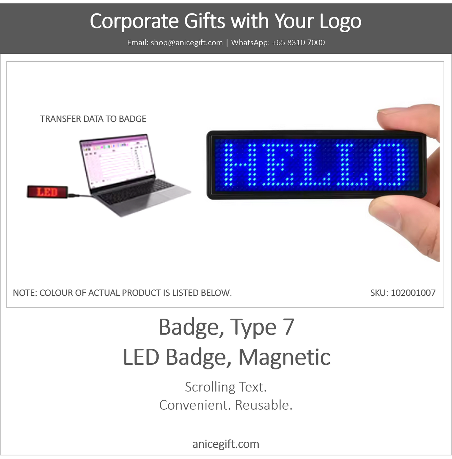 Badge, Type 7 |  LED Badge, Round