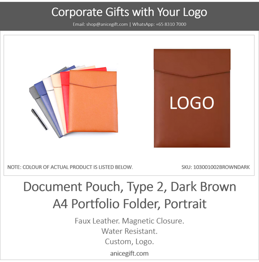 Document Pouch, Type 2, Dark Brown | A4 Portfolio Holder, Portrait