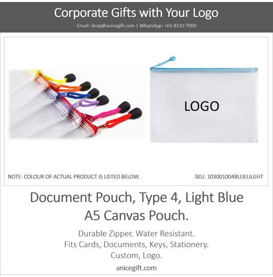 Document Pouch, Type 4, Blue | A5 Canvas Pouch