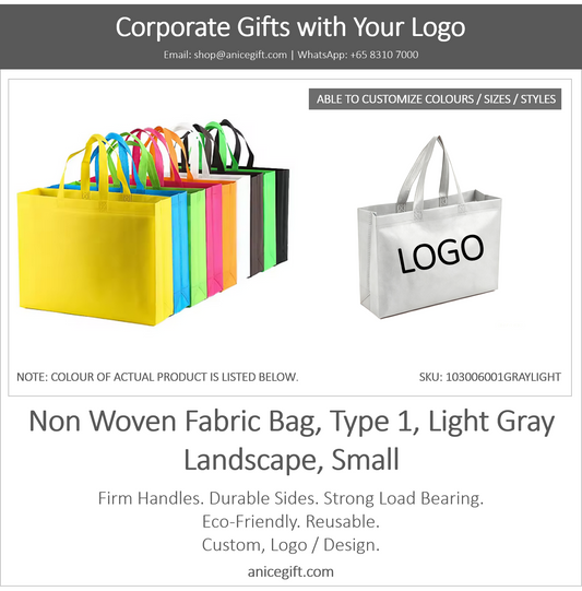 Non Woven Fabric Bag, Type 1, Light Gray | Landscape, Small