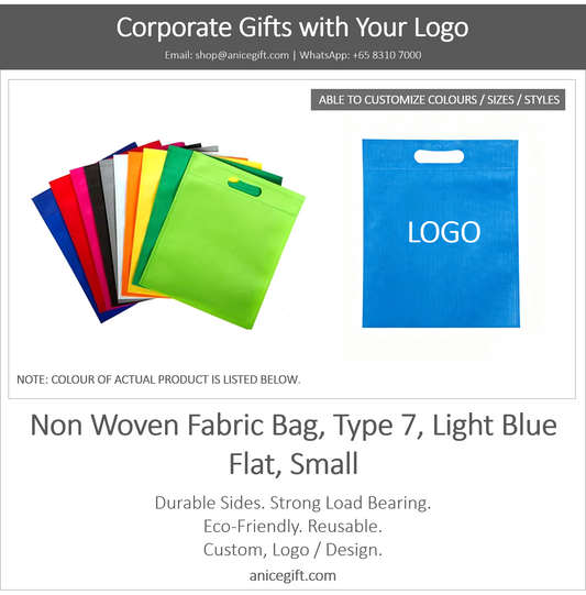 Non Woven Fabric Bag, Type 7, Light Blue | Flat, Small