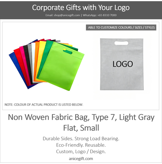 Non Woven Fabric Bag, Type 7, Light Gray | Flat, Small