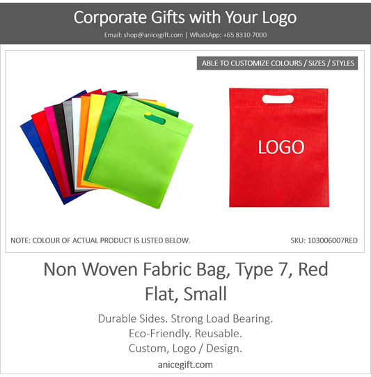Non Woven Fabric Bag, Type 7, Red | Flat, Small