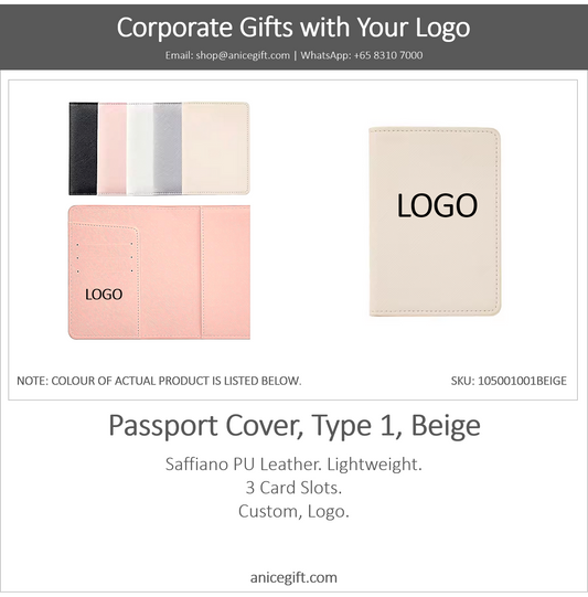 Passport Cover, Type 1, Beige