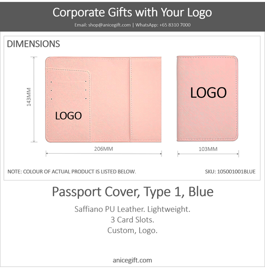 Passport Cover, Type 1, Blue