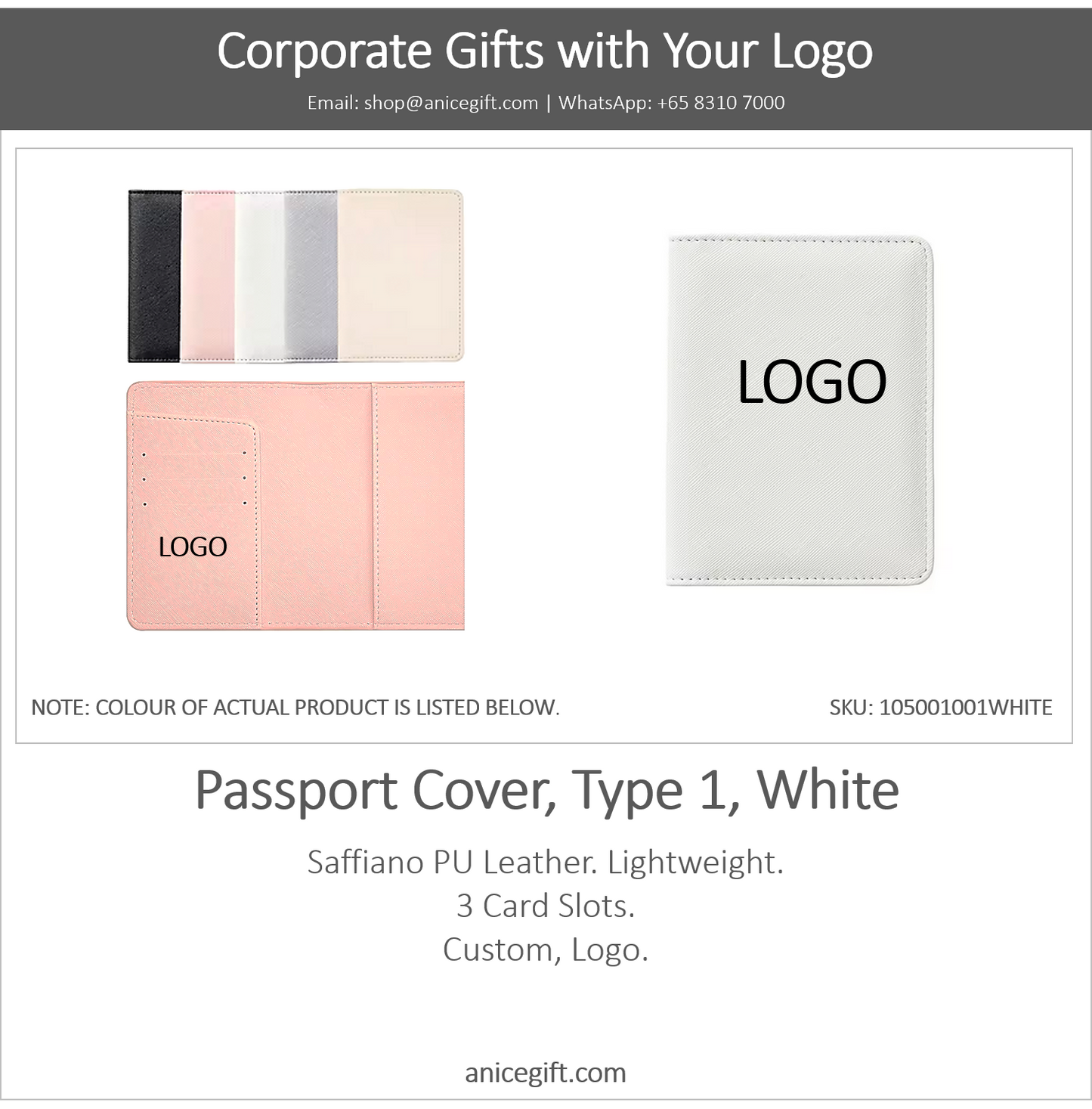 Passport Cover, Type 1, White