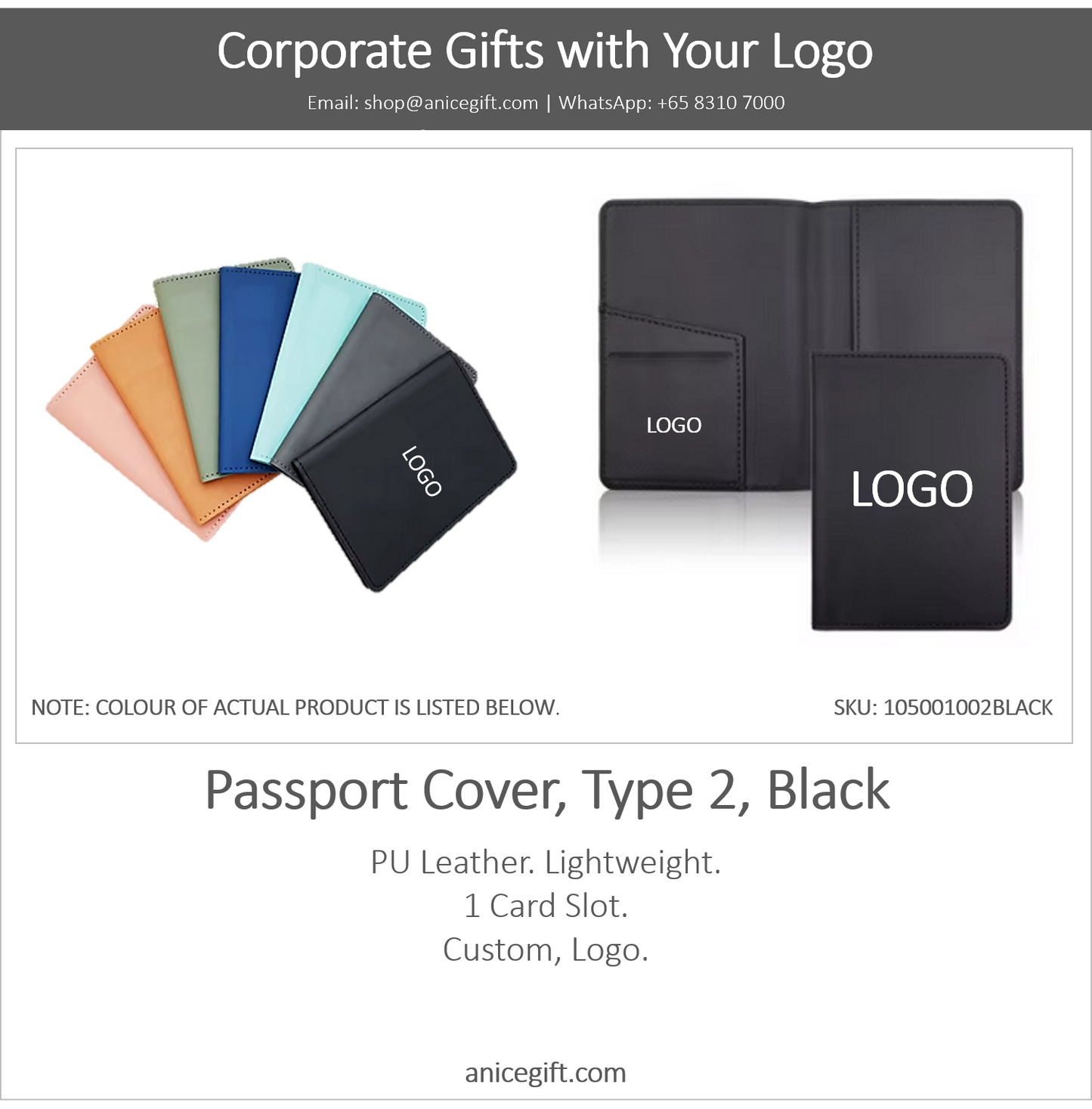Passport Cover, Type 2, Black