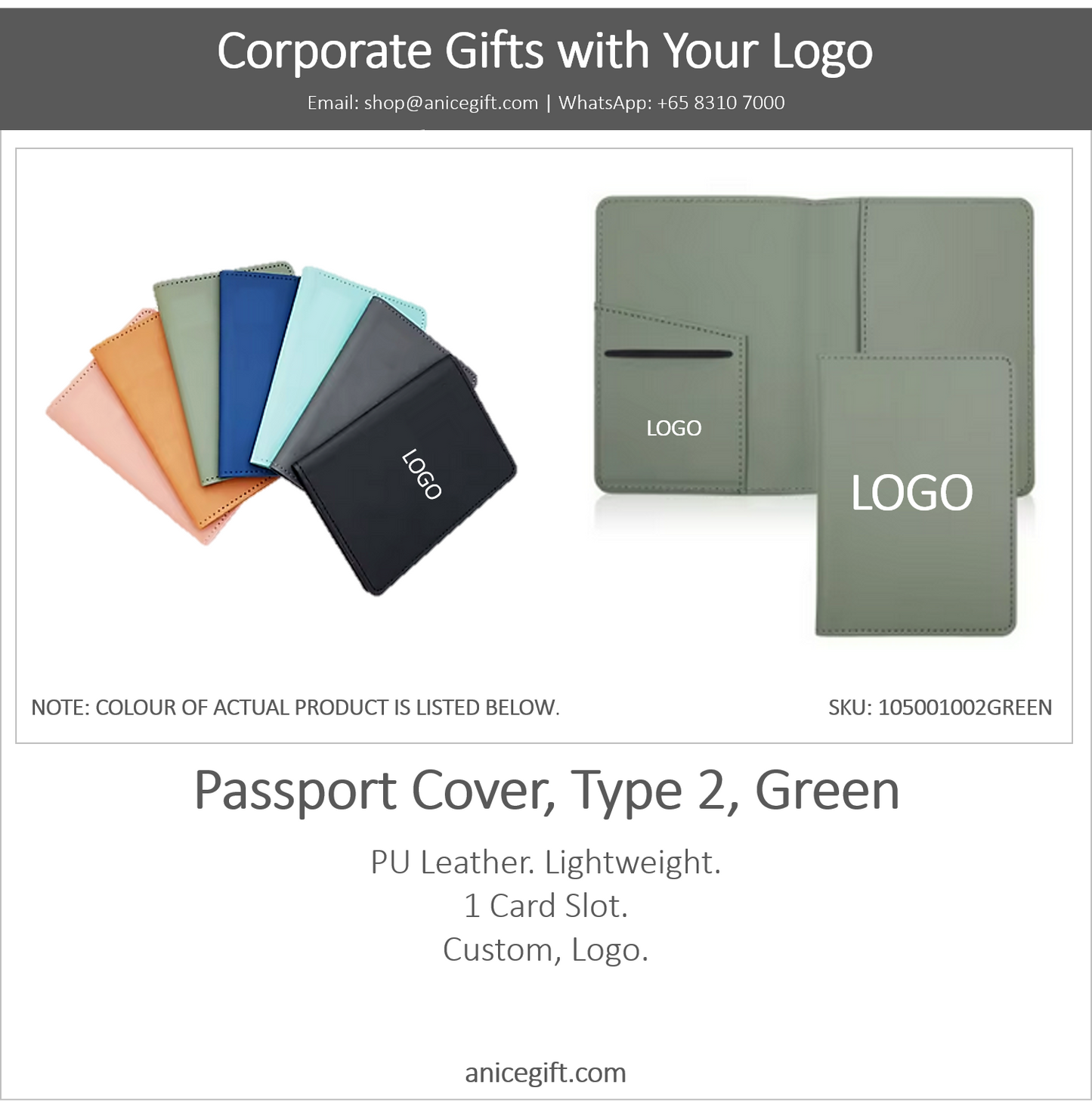 Passport Cover, Type 2, Green