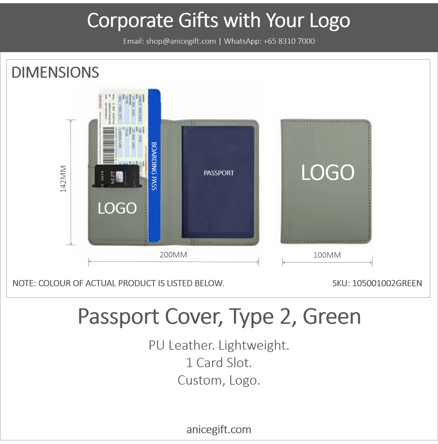 Passport Cover, Type 2, Green