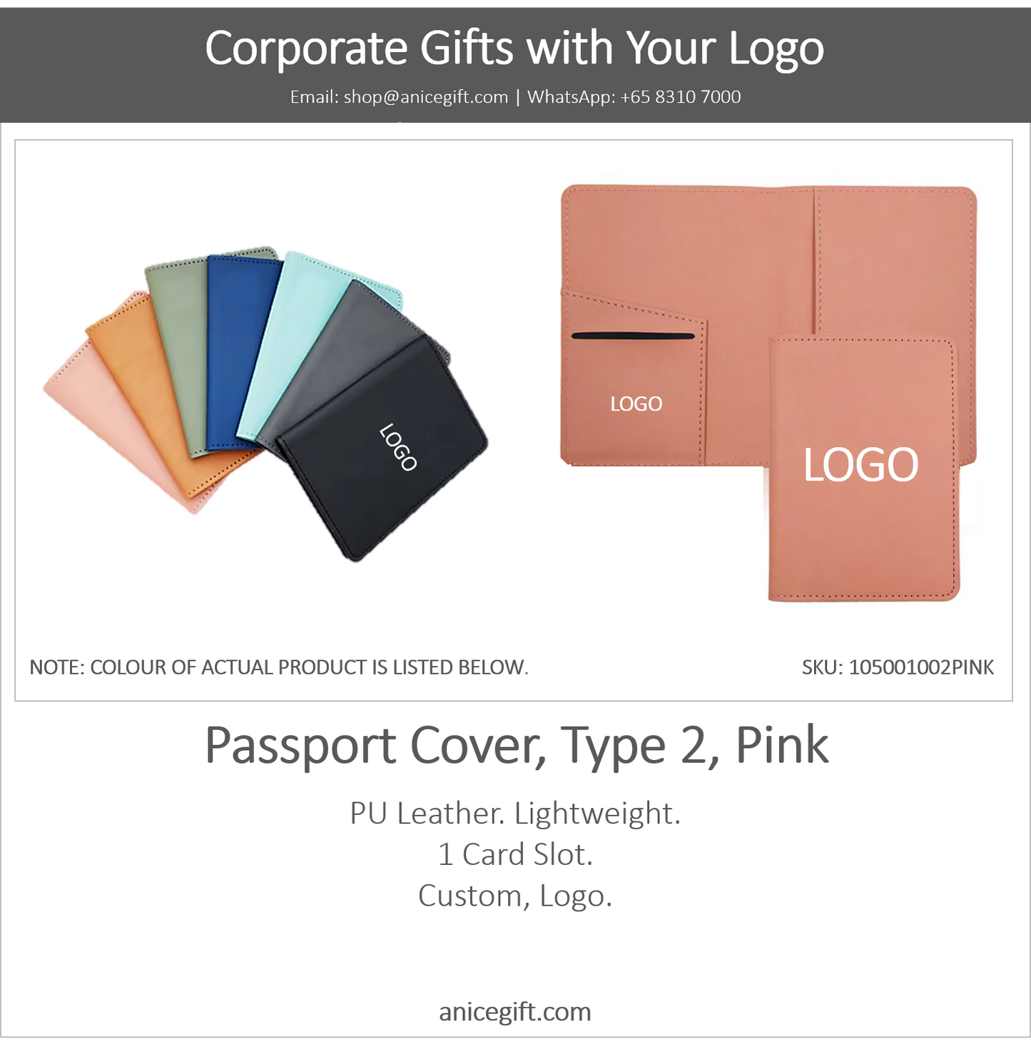 Passport Cover, Type 2, Pink