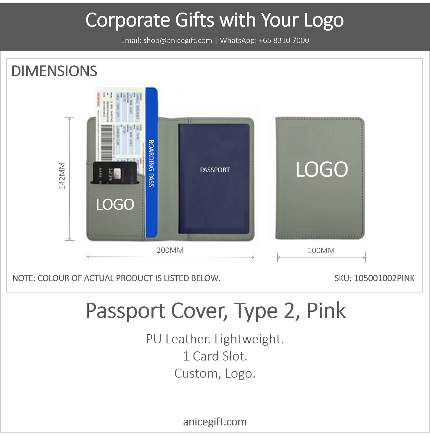 Passport Cover, Type 2, Pink