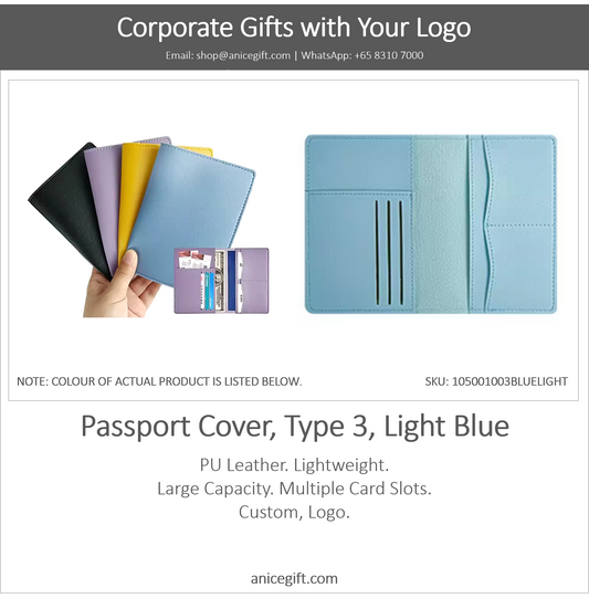 Passport Cover, Type 3, Light Blue