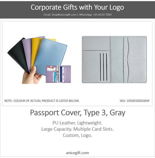 Passport Cover, Type 3, Gray