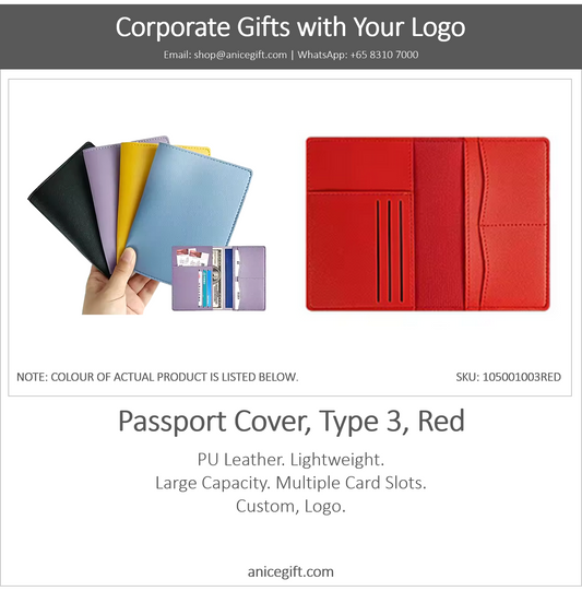 Passport Cover, Type 3, Red