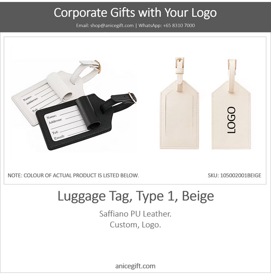 Luggage Tag, Type 1, Beige