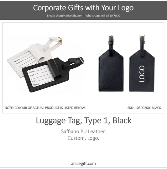 Luggage Tag, Type 1, Black