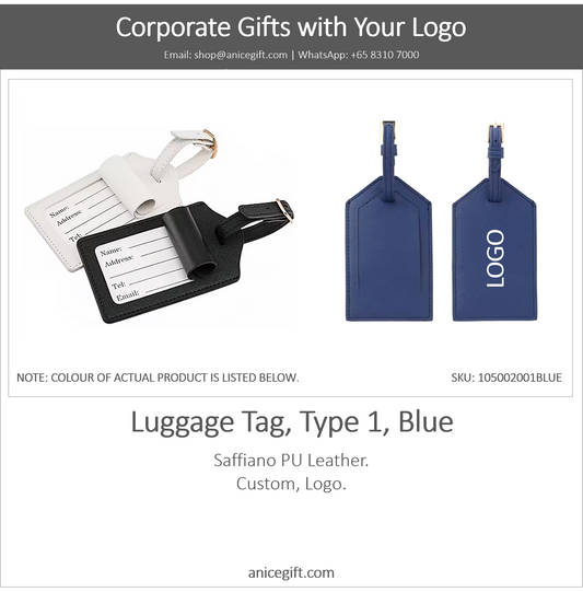 Luggage Tag, Type 1, Blue