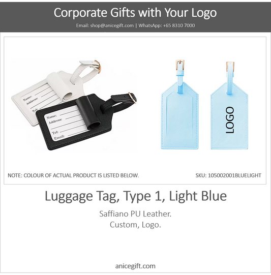 Luggage Tag, Type 1, Light Blue