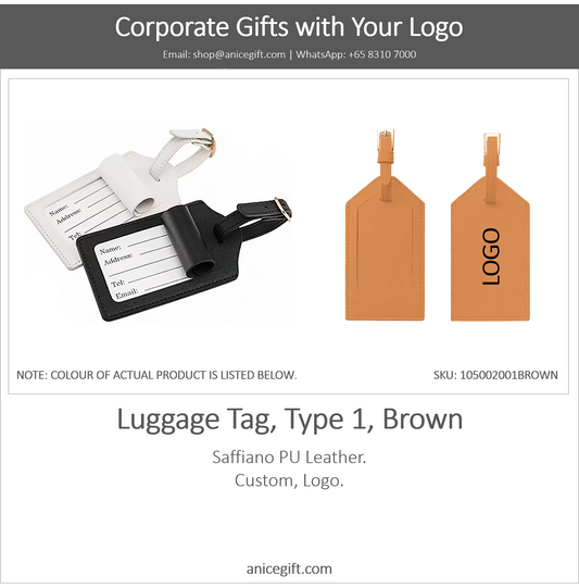 Luggage Tag, Type 1, Brown