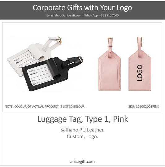 Luggage Tag, Type 1, Pink