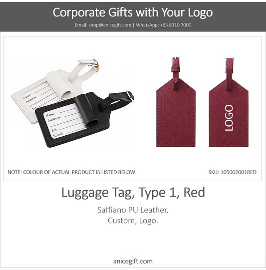 Luggage Tag, Type 1, Red