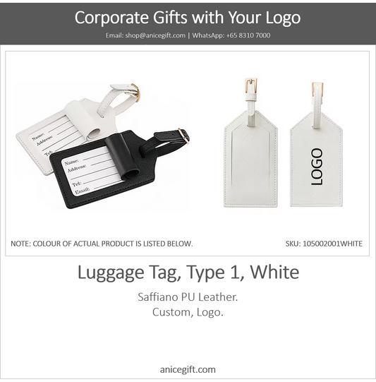 Luggage Tag, Type 1, White