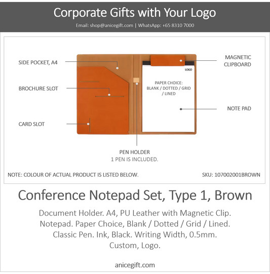 Conference Notepad Set, Type 1, Brown