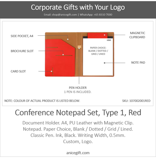 Conference Notepad Set, Type 1, Red