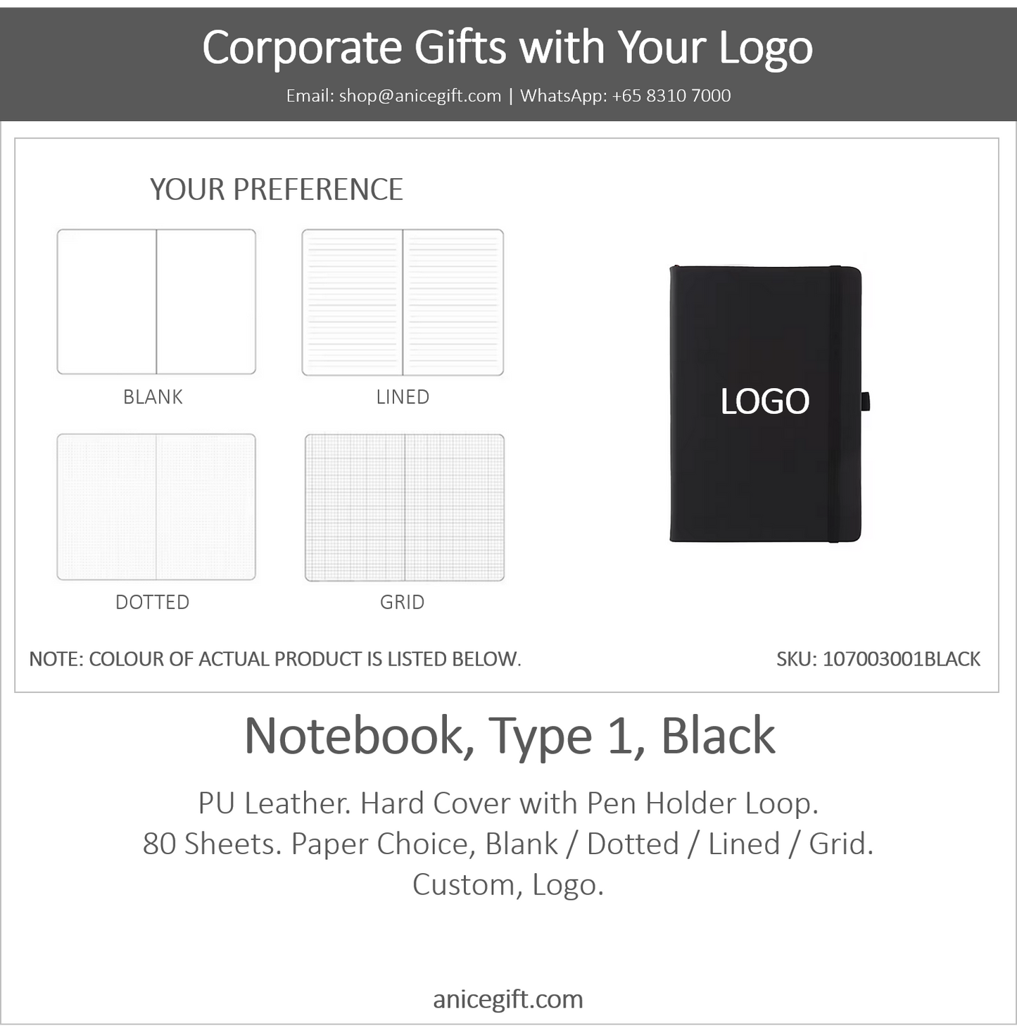 Notebook, Type 1, Black