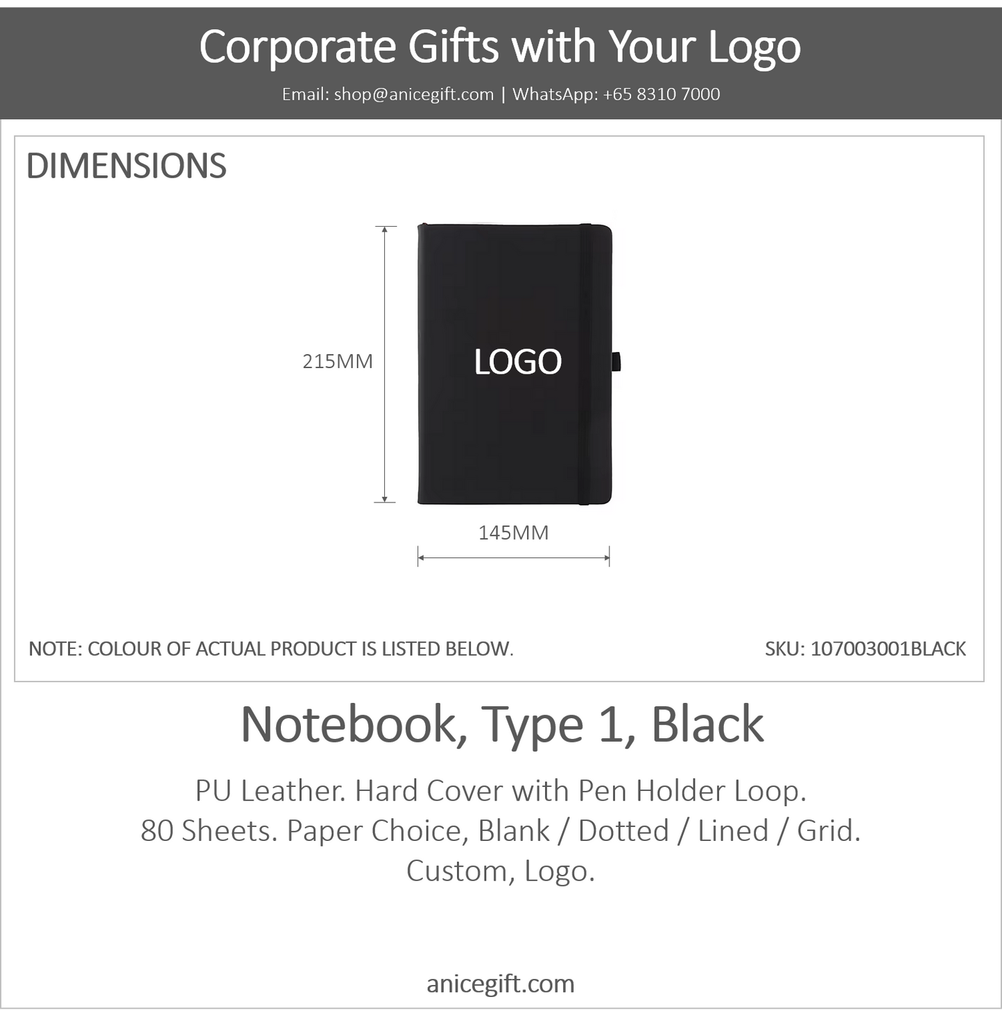 Notebook, Type 1, Black