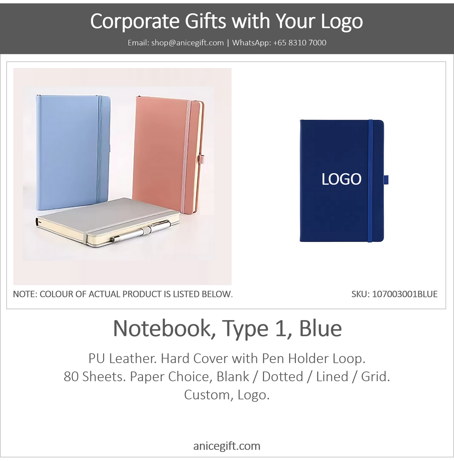 Notebook, Type 1, Blue