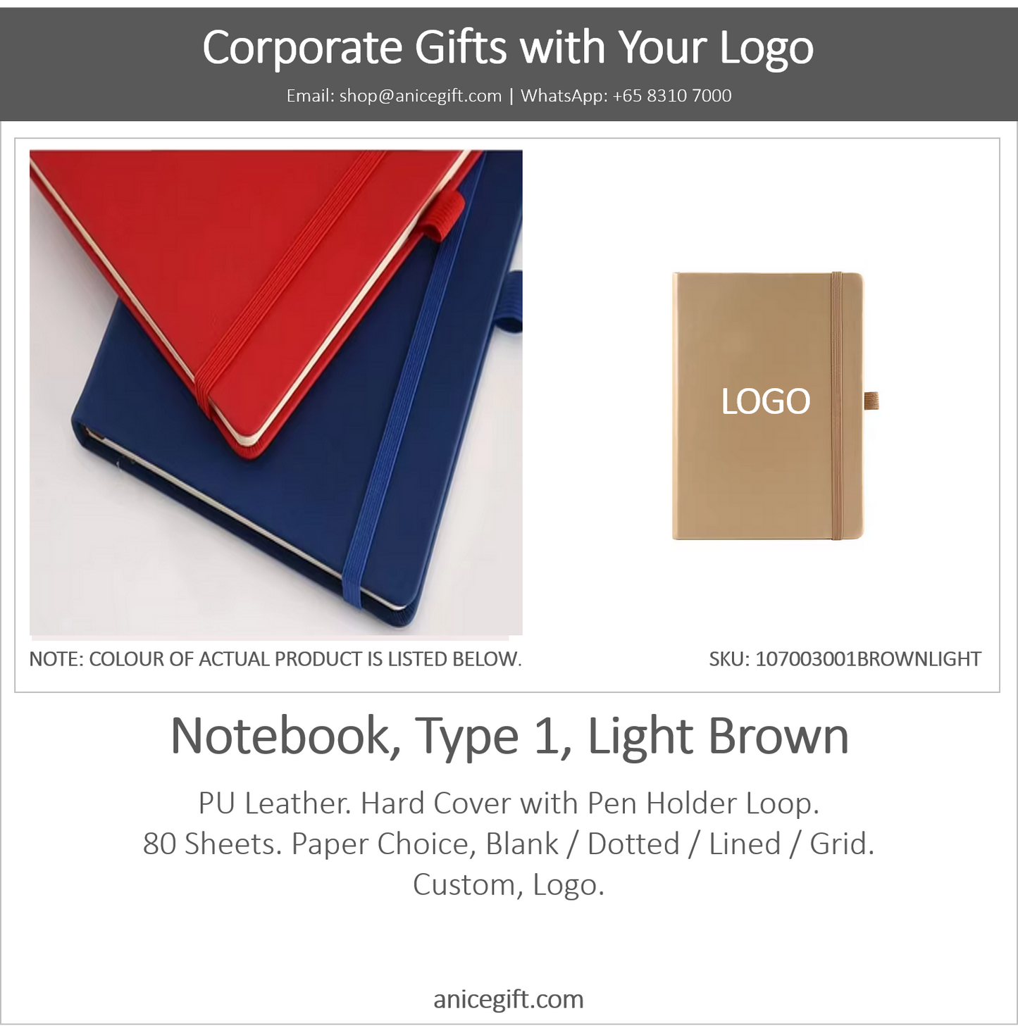 Notebook, Type 1, Light Brown