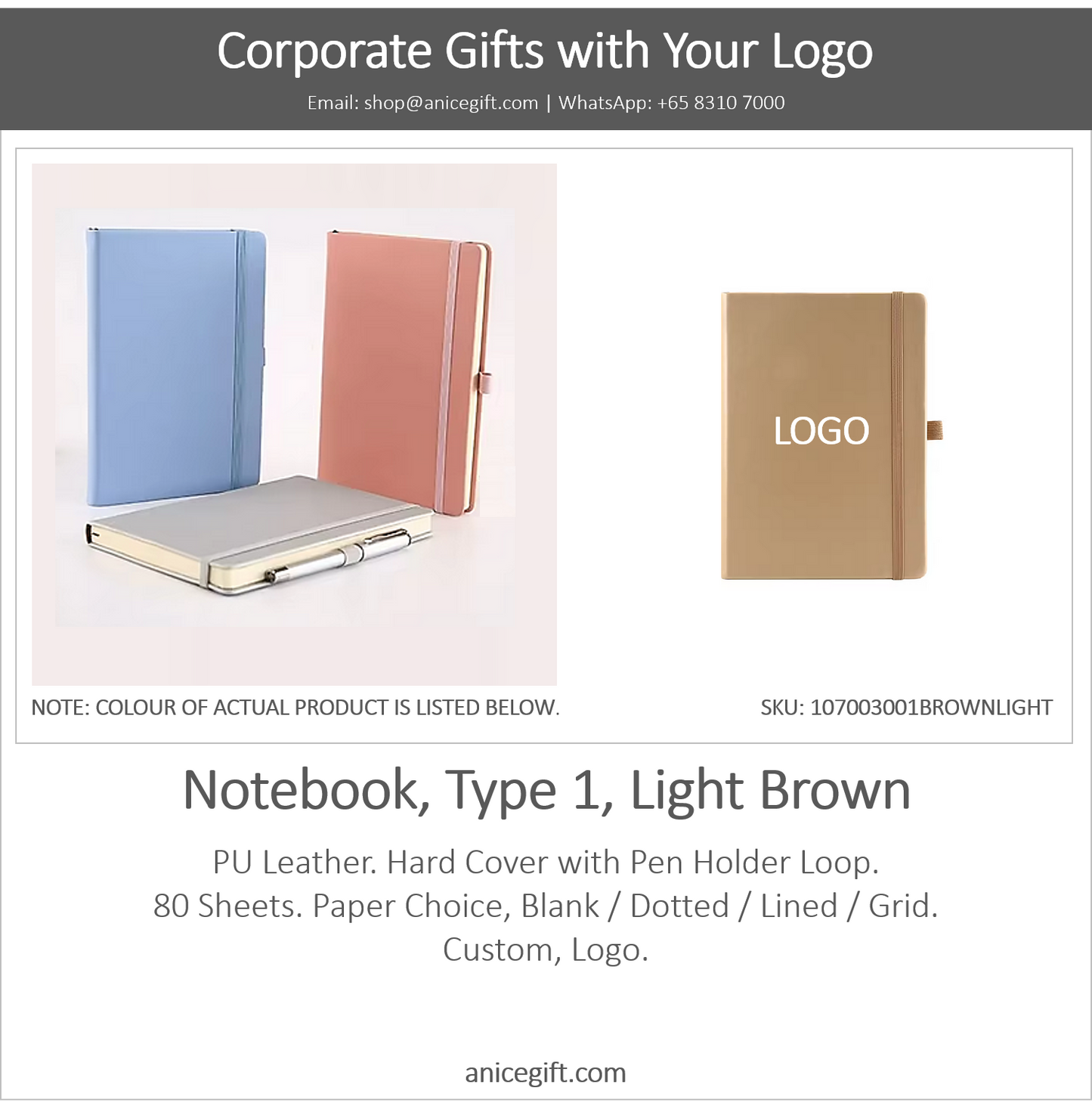 Notebook, Type 1, Light Brown