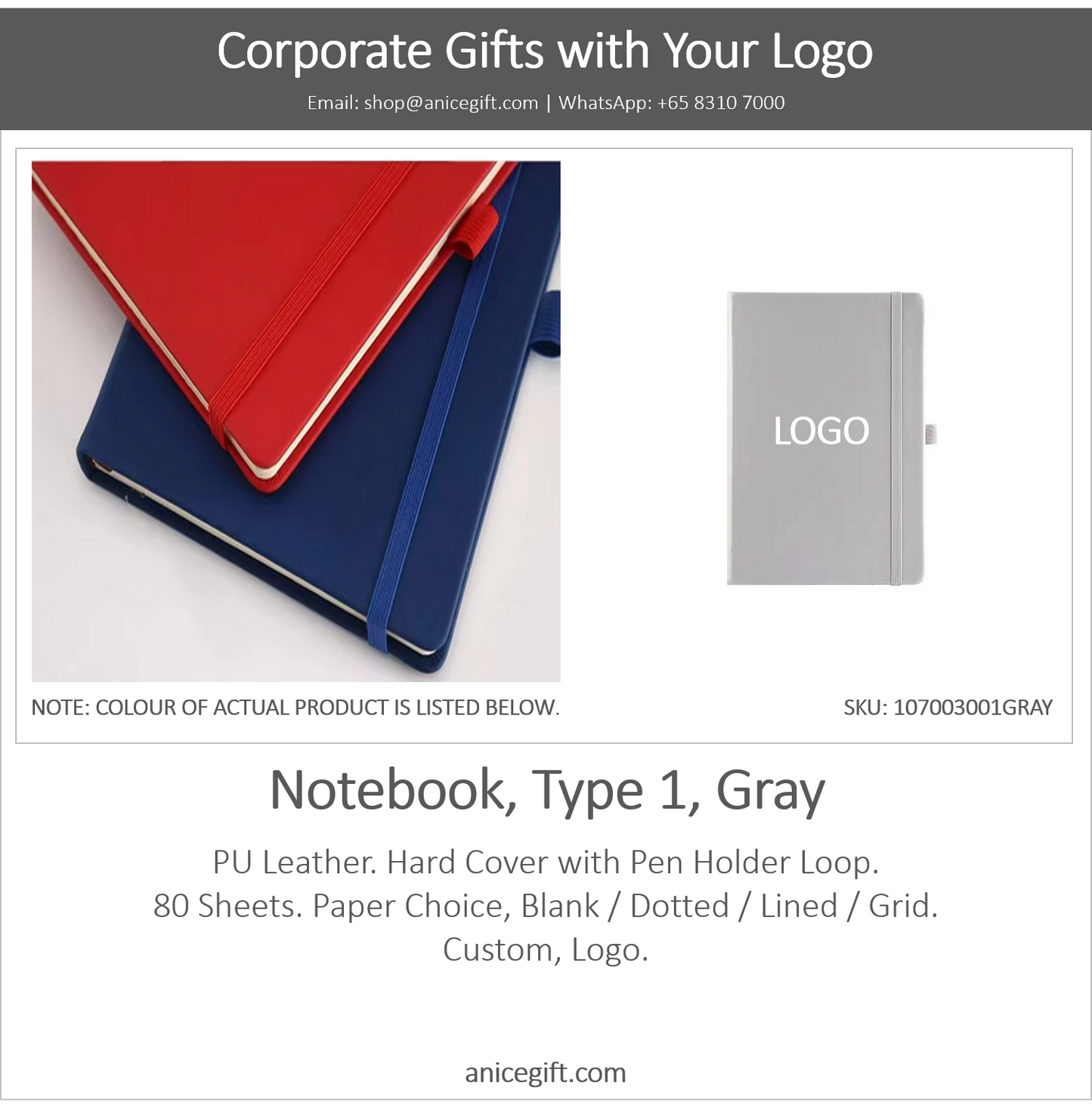Notebook, Type 1, Gray