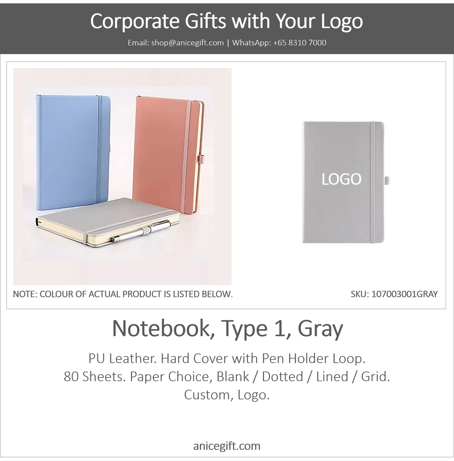 Notebook, Type 1, Gray