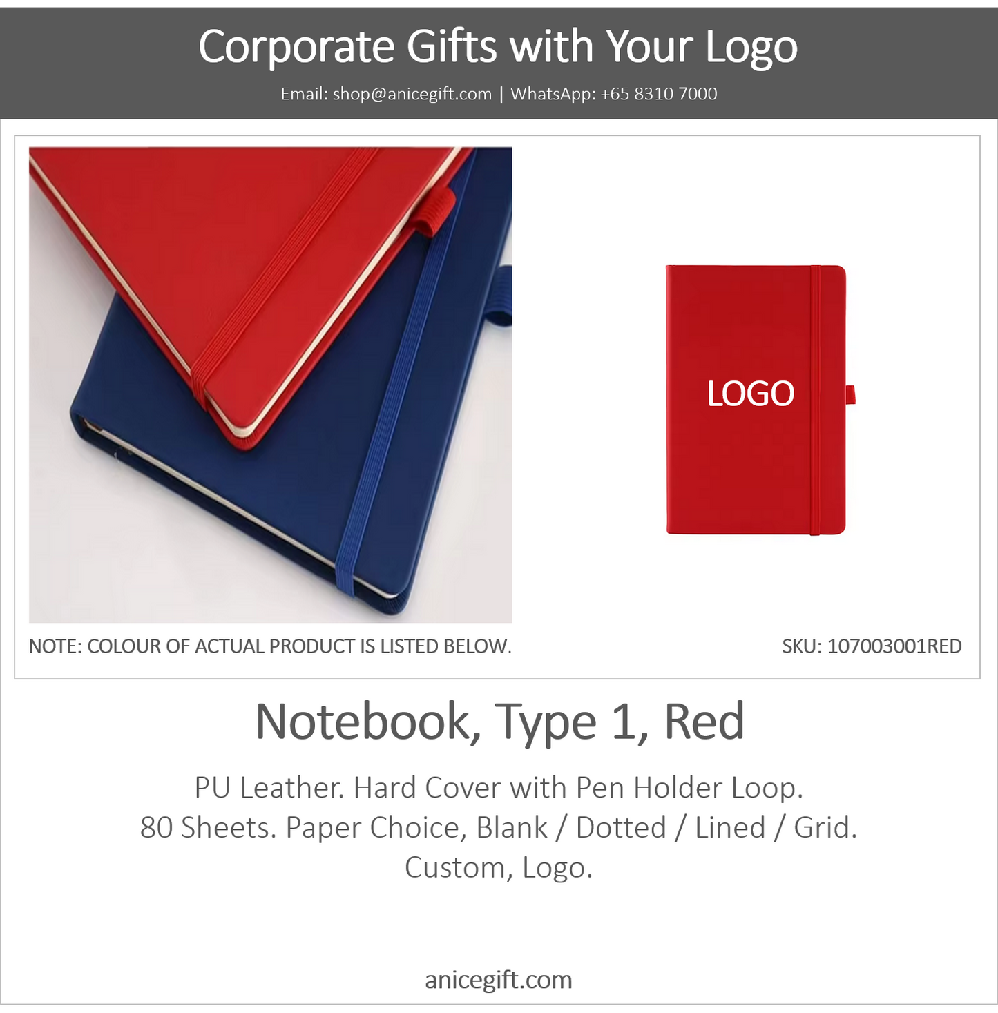 Notebook, Type 1, Red