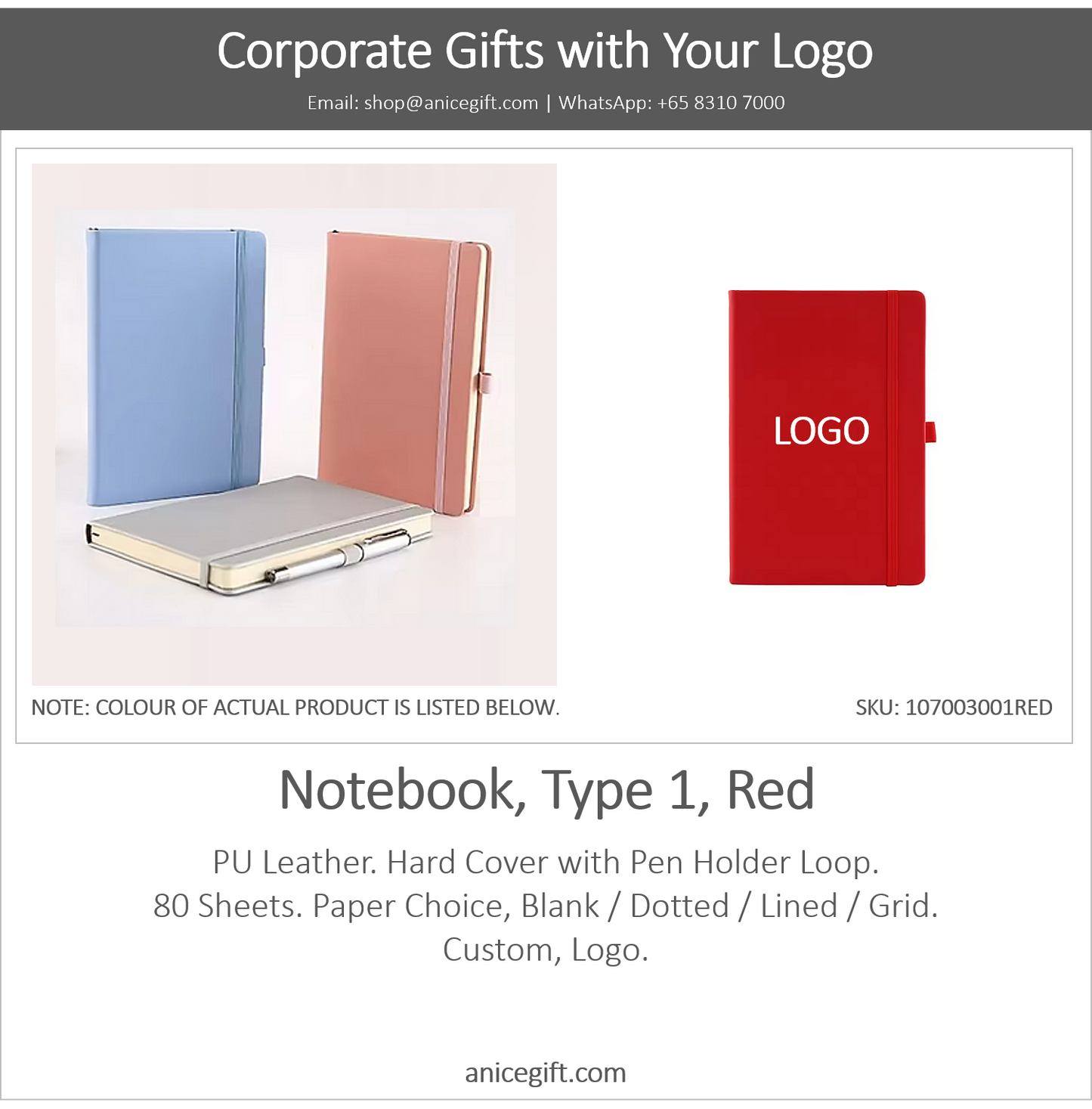 Notebook, Type 1, Red