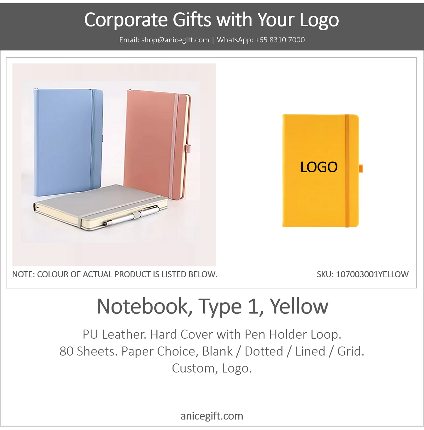 Notebook, Type 1, Yellow
