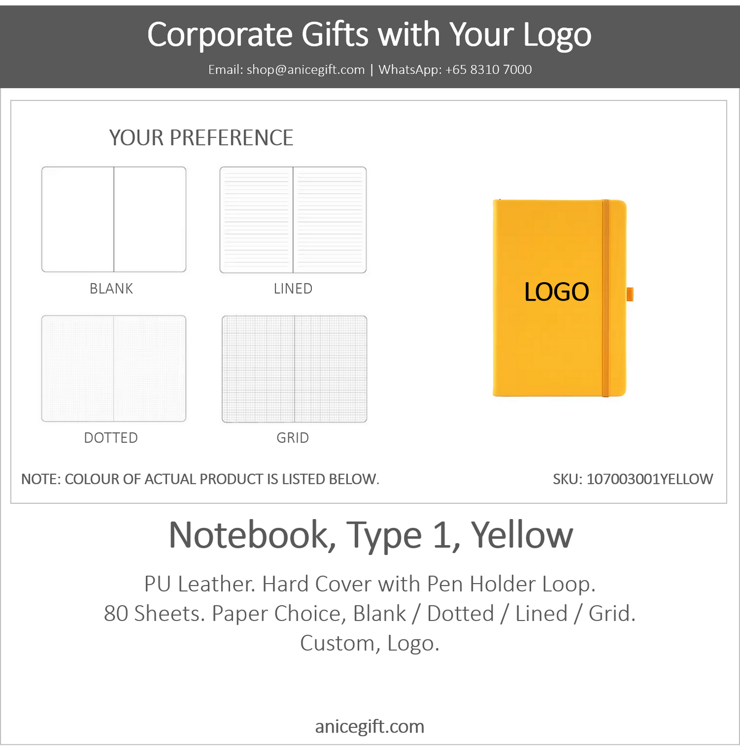 Notebook, Type 1, Yellow