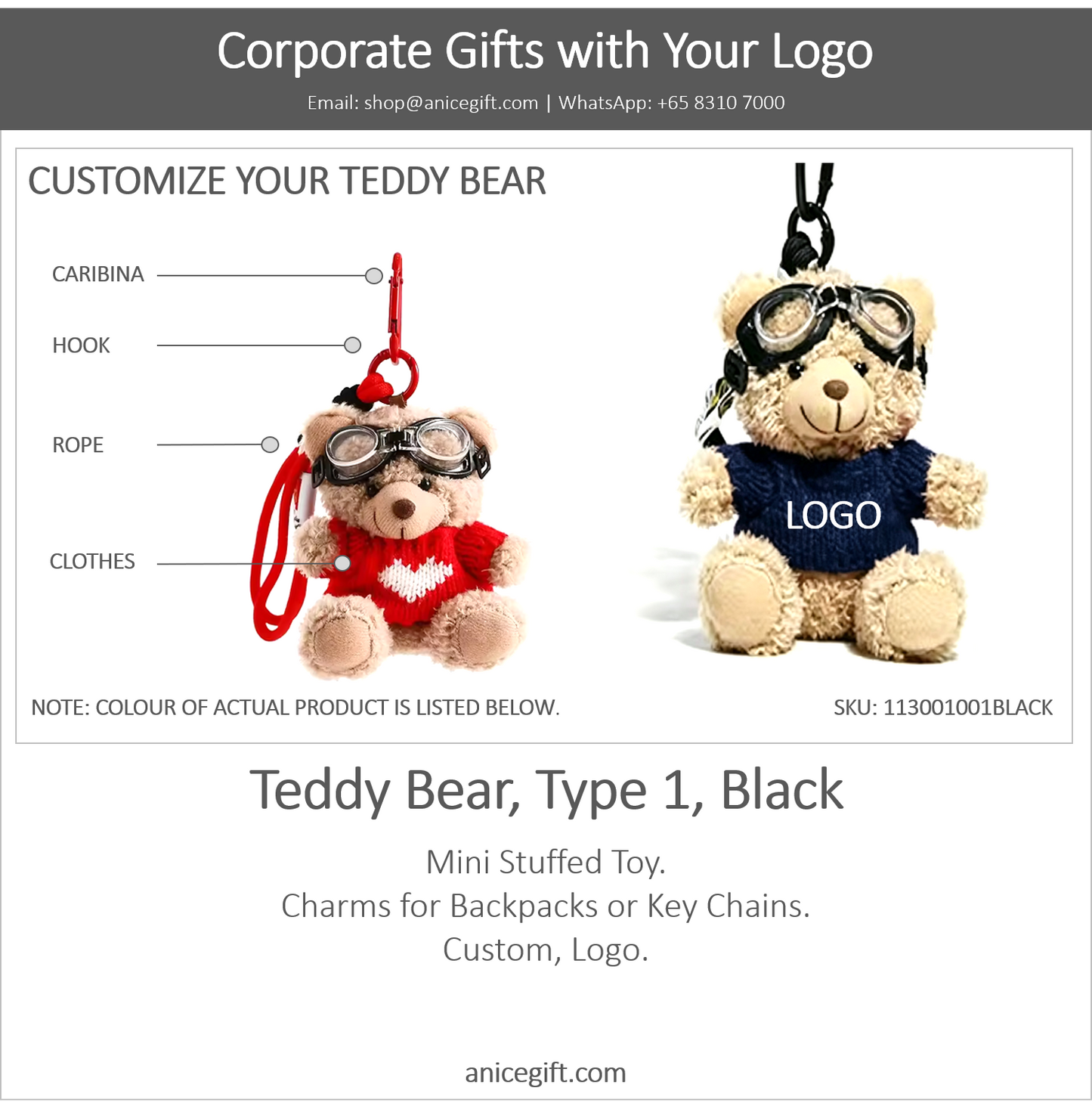 Teddy Bear, Type 1, Black