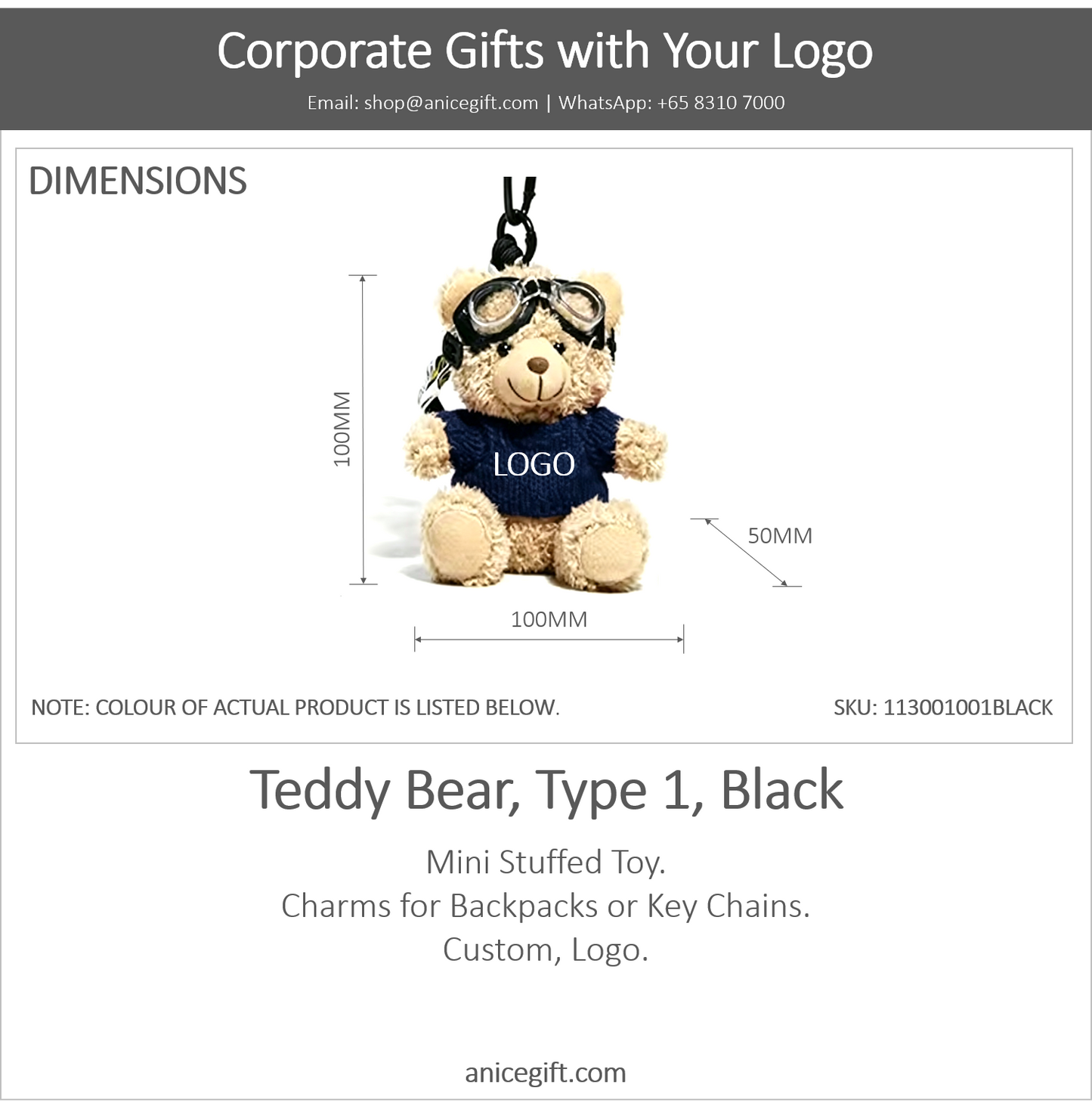 Teddy Bear, Type 1, Black