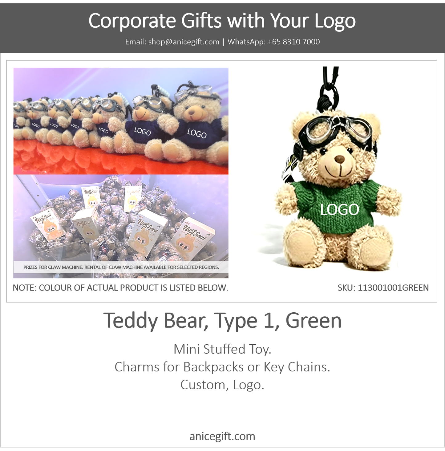 Teddy Bear, Type 1, Green