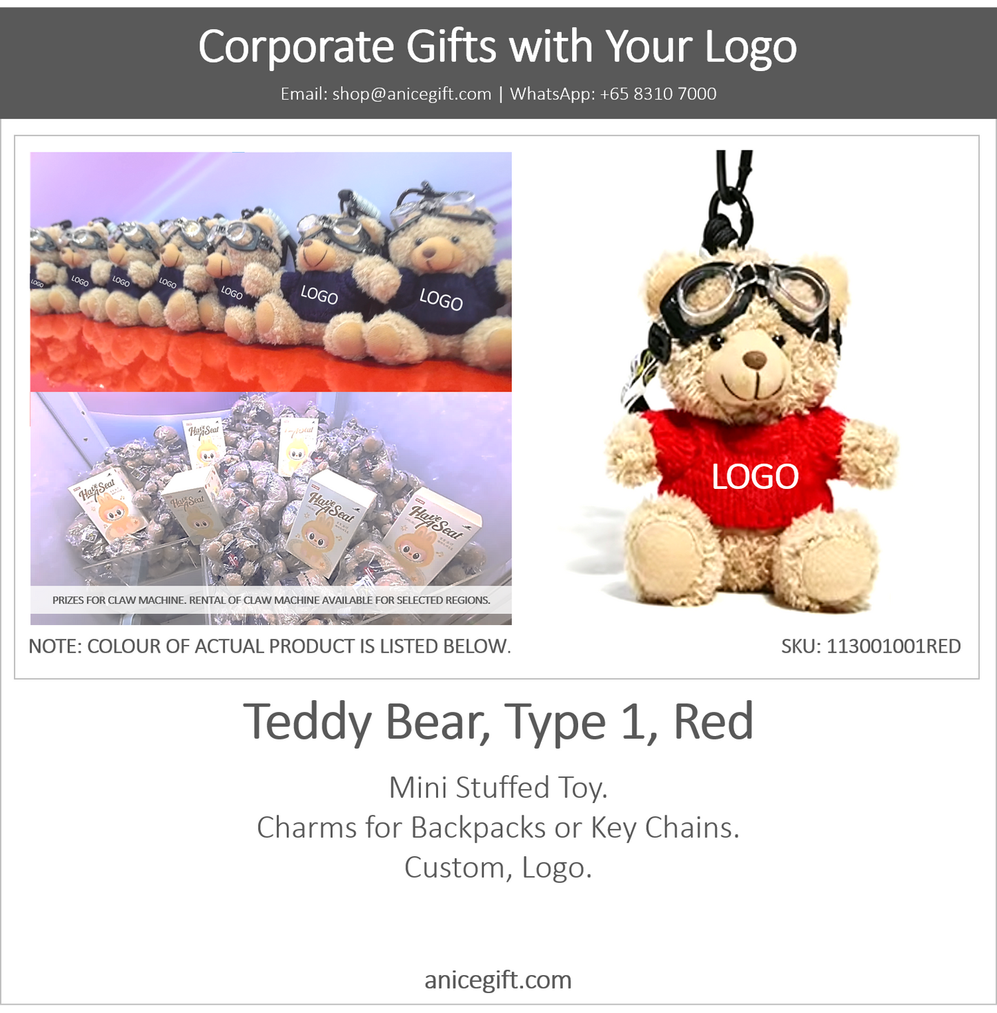 Teddy Bear, Type 1, Red