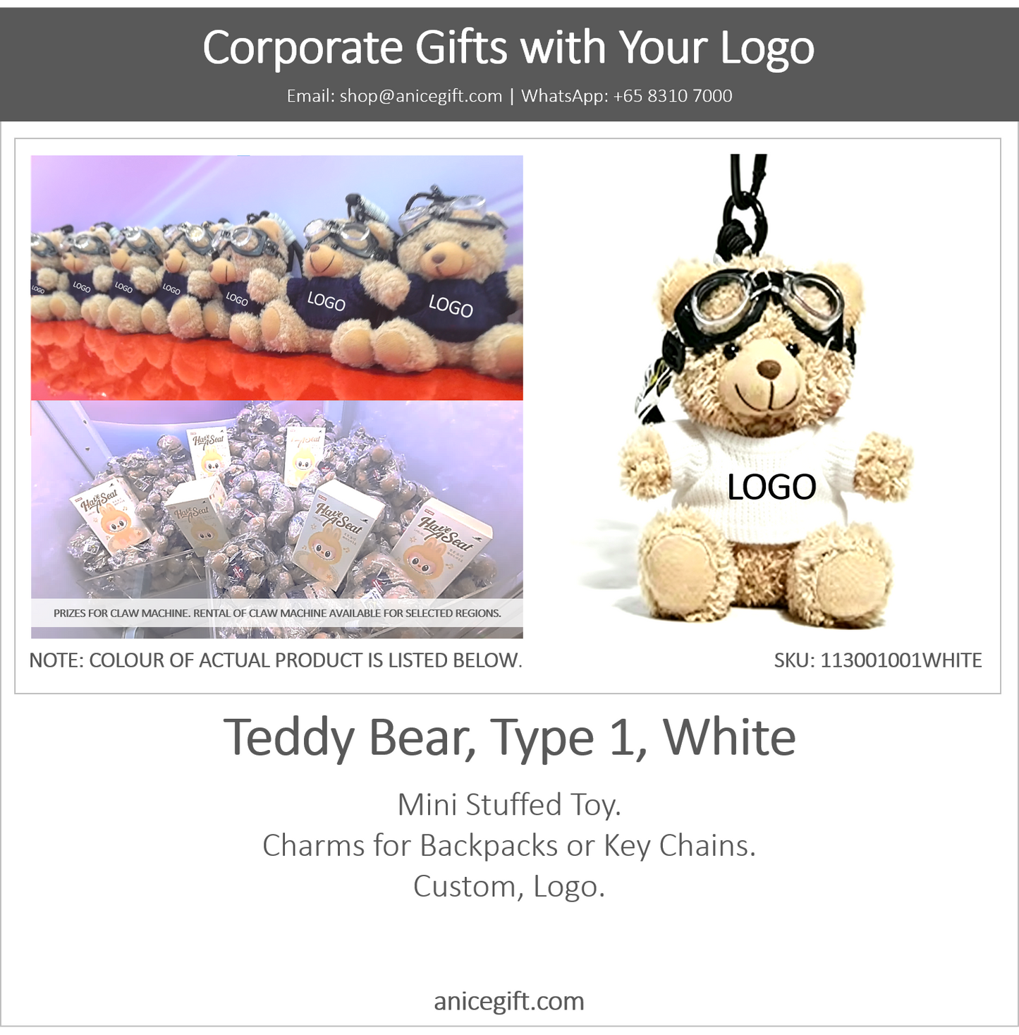 Teddy Bear, Type 1, White