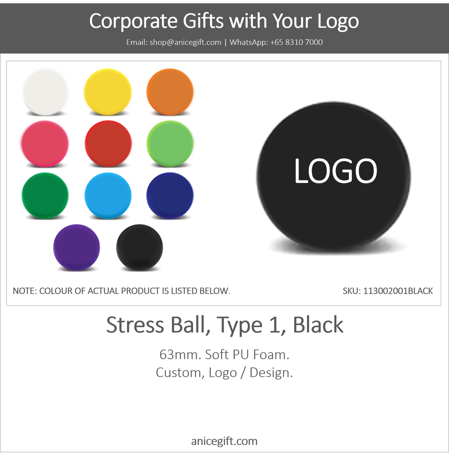 Stress Ball, Type 1, Black