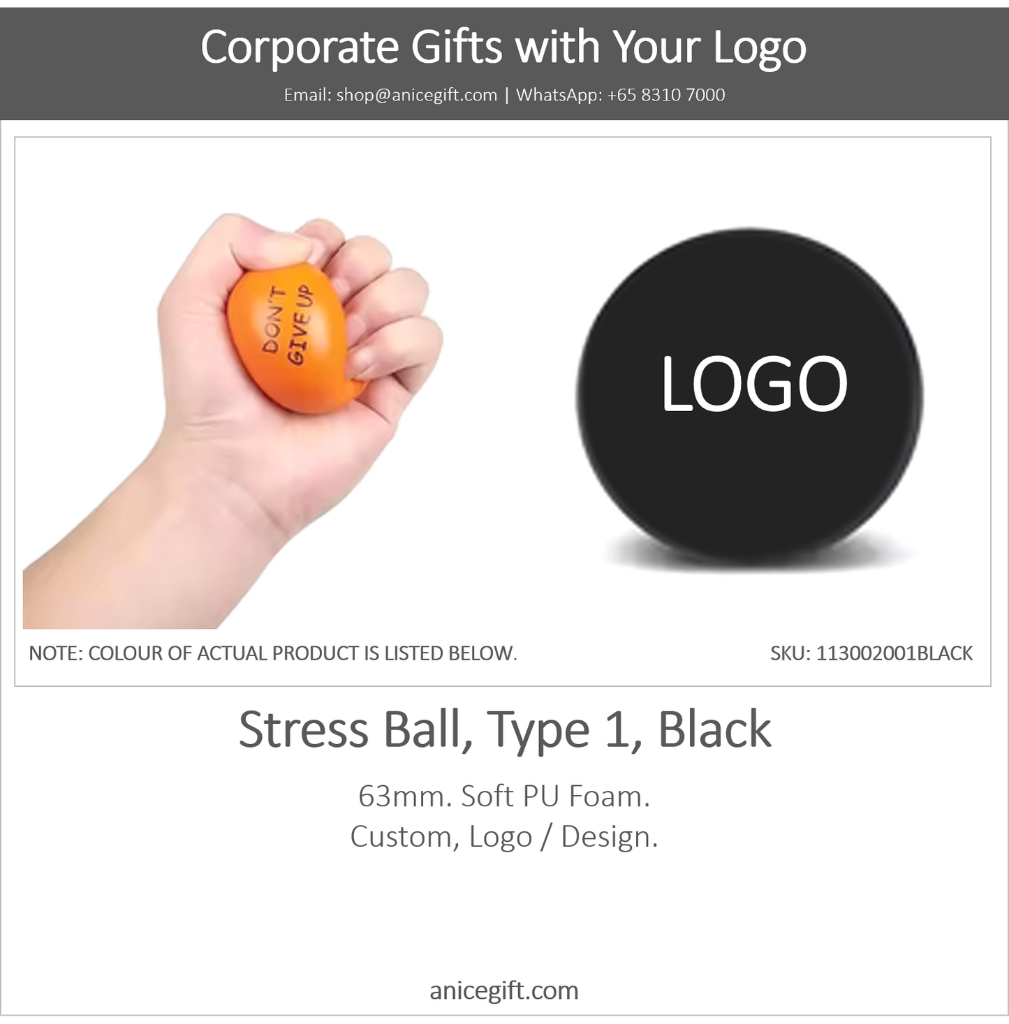 Stress Ball, Type 1, Black